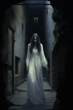 Lady in White - Creepypasta Story by Raventth - Nightscribe